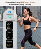 Quican Reloj inteligente para mujer, rastreador de actividad física iOS