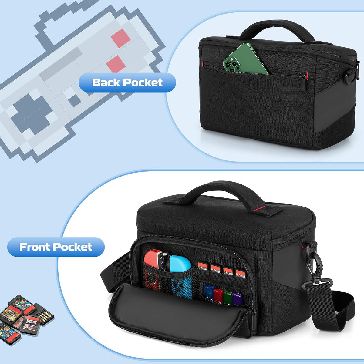 LUXJA Funda de transporte compatible con Nintendo Switch y Steam Deck