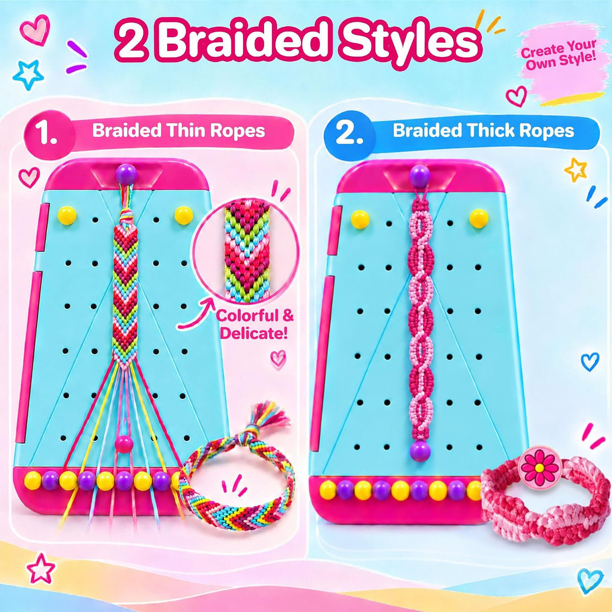 Wolfbird Kit de fabricación de pulseras de la amistad para niños de 8 a 12 años, para hacer pulseras y manualidades, regalo de cumpleaños