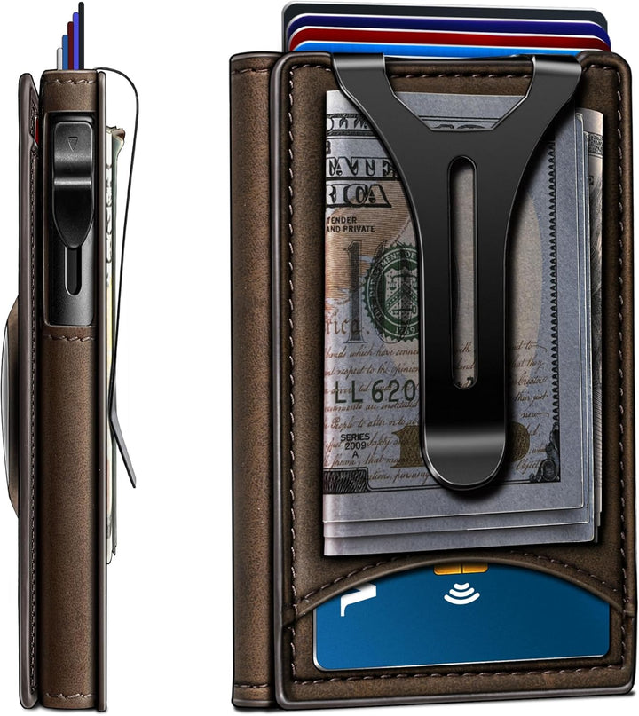 BULLIANT Billetera con clip para dinero, billetera delgada para reg...