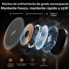 Cargador inalámbrico magnético de 25 W, almohadilla de carga rápida para