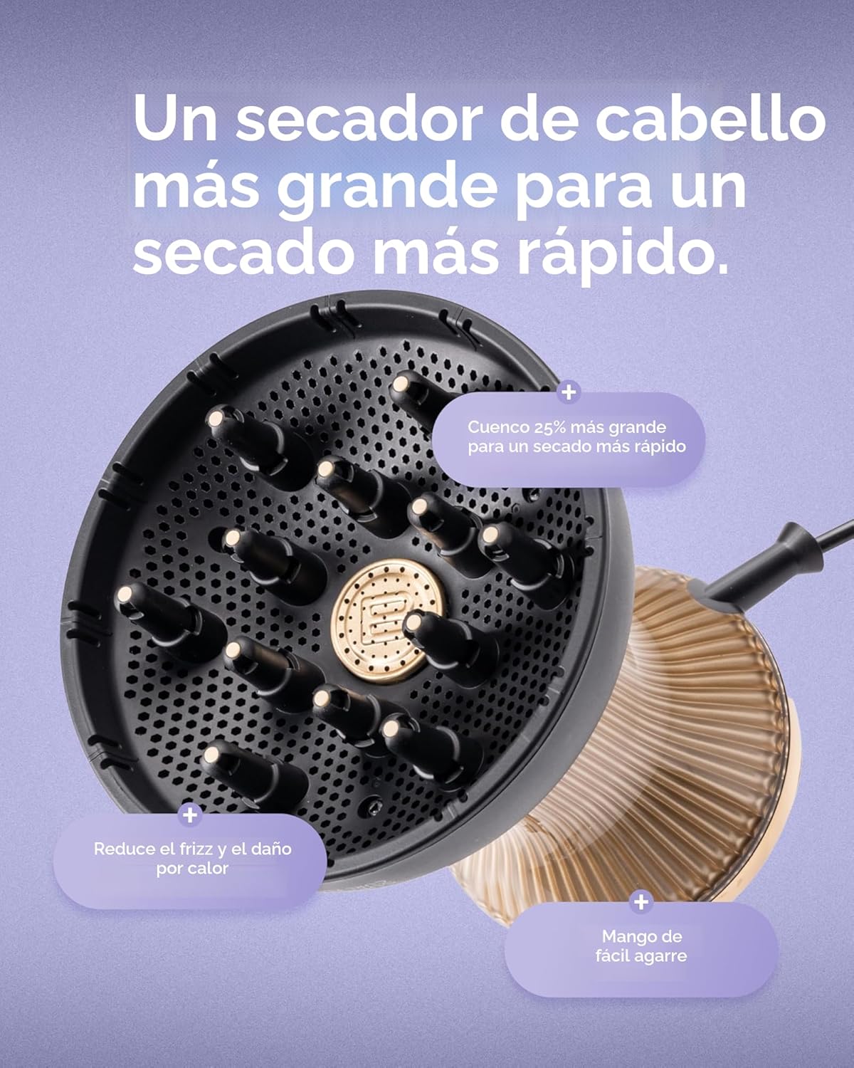 Bellissima Diffon Supreme Difusor y Secador de Pelo para Cabello Ri...