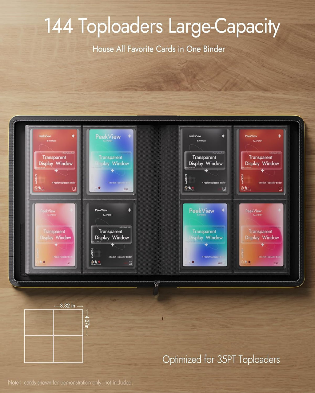 Carpeta de carga superior con 4 bolsillos con ventana de