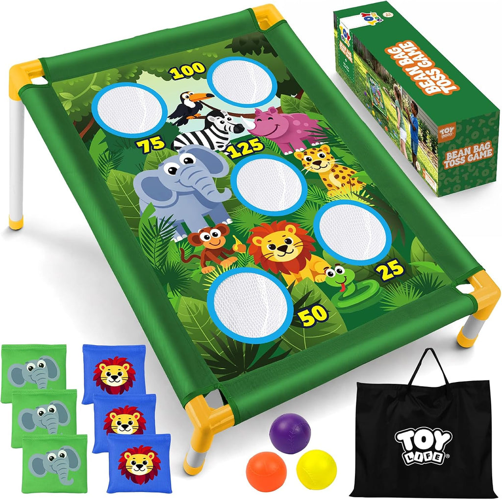 TOY Life Bean Bag Toss Game, Carnival Party Games, Cornhole Set para Kids Outdoor Games, Outside Toys para Kids Ages 4-8, Yard Outdoor Toys para Toddlers 3-5, Gifts para 3 4 5 6 7 Year Old Girls & Boys