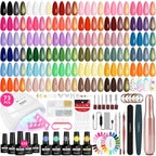 VANREESA Kit de 73 esmaltes de uñas de gel con luz UV y kit de taladro, Todo lo que necesitas