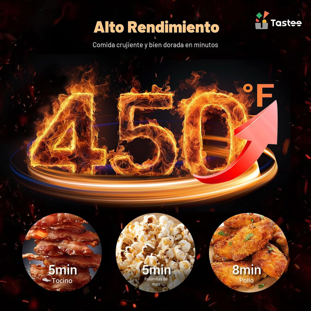 Tastee Freidora de aire de cerámica, freidora de aire compacta 8 en 1 de