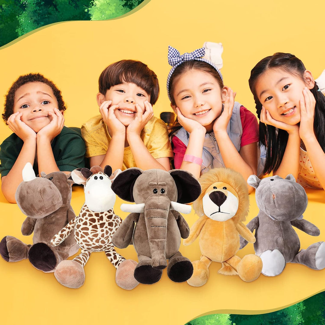 HyDren Juego de 10 animales de peluche de safari de 9 pulgadas y el...