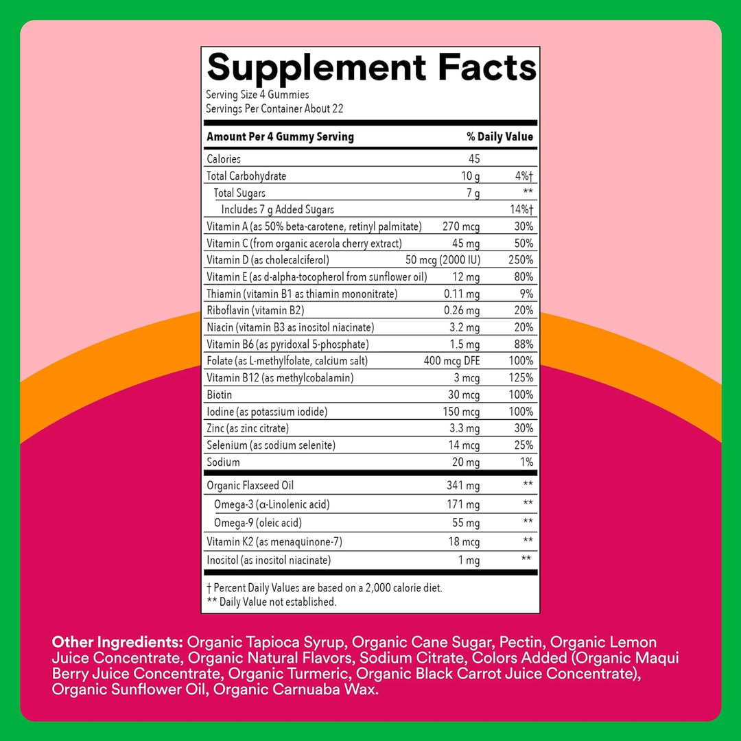 SmartyPants Gomitas multivitamínicas orgánicas para mujeres: biotin...