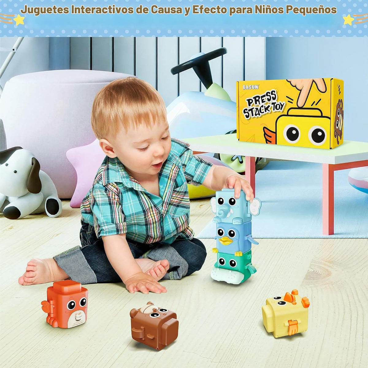 Stacking Toys Set Sensory Animal Stacking Blocks para 18+ Months Toddler Toy
