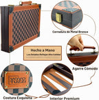 Backgammon Set para adultos, piel sintética de 15 pulgadas, color marrón