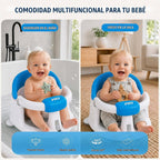 PMV Asiento de baño para bebés sentados, silla de baño antideslizante con 3 ventosas, asiento de apoyo de baño seguro y cómodo para uso en baño/ducha, diseño estable, (6 a 24 meses) (azul)