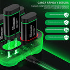 Cargador actualizado para Xbox One Controller Battery Pack con cuatro baterías recargables USB C Xbox Series X|S, One S/One X/Elite Controller Charger Station Accesorios