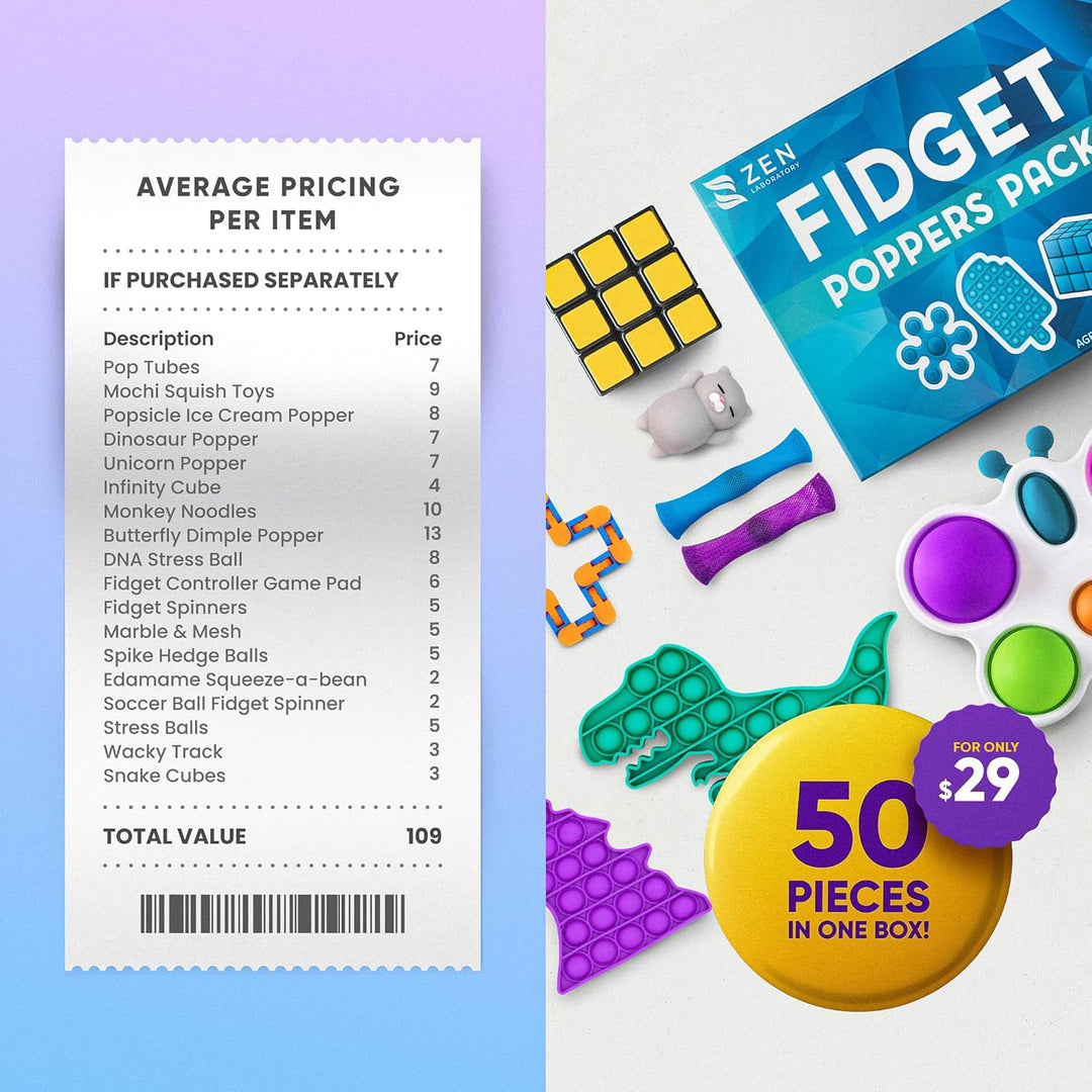 Paquete de 50 juguetes para ansiedad recuerdos de fiesta