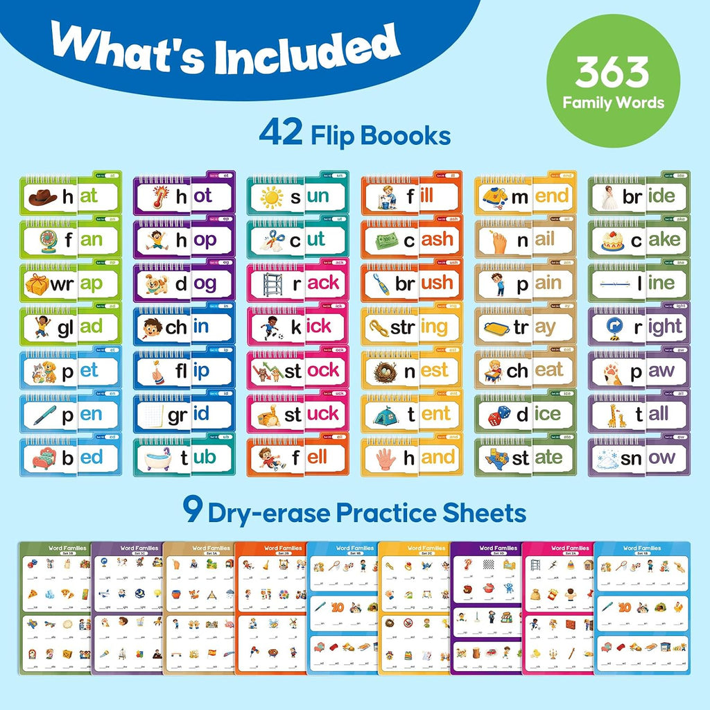 Tarjetas Flash Phonics,Libros de construcción familiar de 42