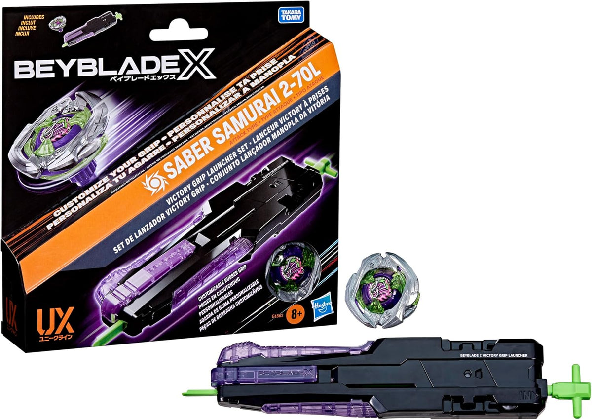 Hasbro Beyblade X Victory Grip - Juego de iniciación giratorio a la derecha