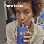 Hydro Flask Botella de agua – Acero inoxidable aislado – Tapa ancha con pajilla, antiderrames, a prueba de fugas en 24 onzas azul puerto