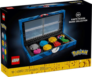 LEGO Colección de insignias de la región de Pokémon Kanto, vitrina...
