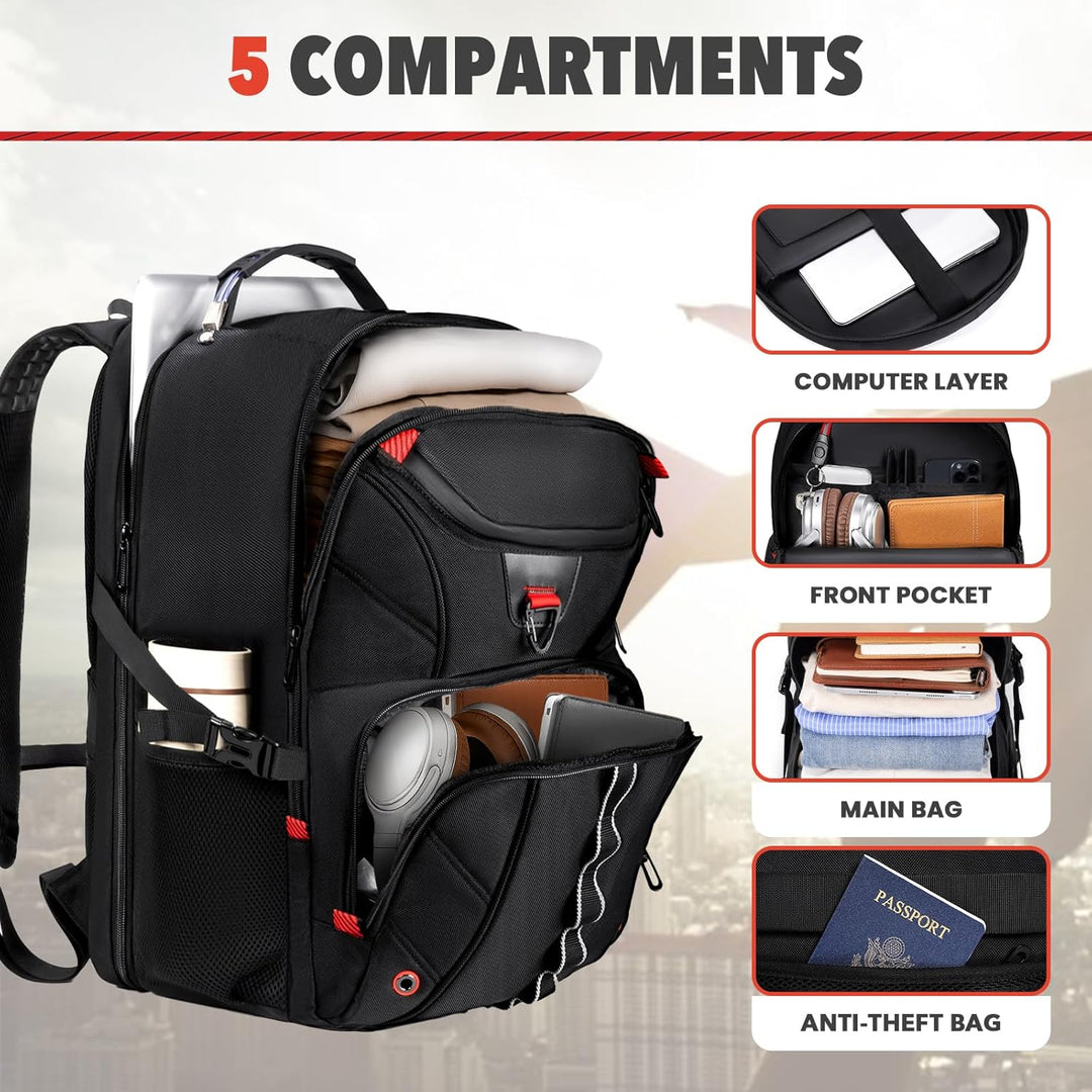 Mochila de viaje extra grande de larga duración para hombres y muje...