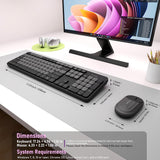 Whalices 52 Combo de teclado y mouse inalámbricos, teclas planas gr...