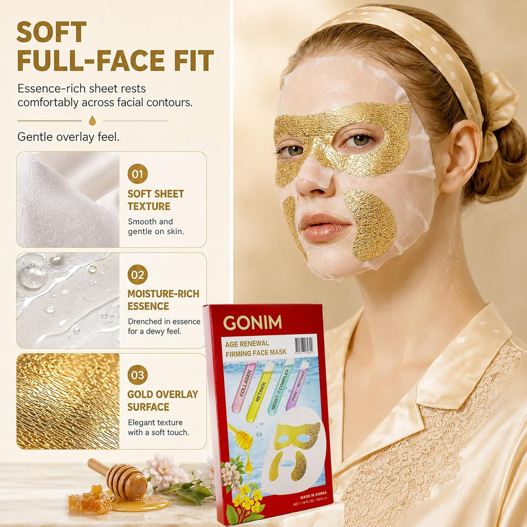 GONIM Mascarilla coreana con parches integrados para los ojos con P...