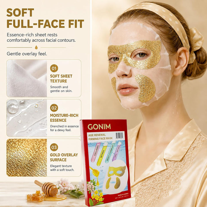 GONIM Mascarilla coreana con parches integrados para los ojos con P...