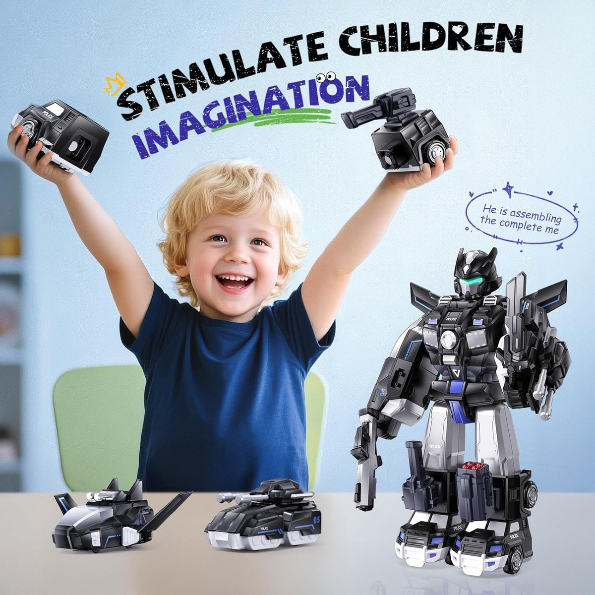 Transform Toys para Boys 4-6 6-8, Magnetic Robot Toys 4 5 6 Year Old Boy