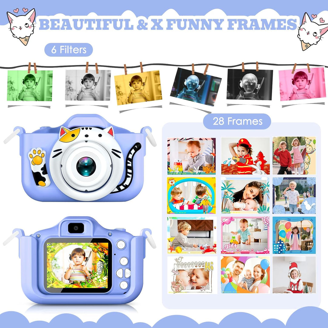 DITUPAN Cámara selfie mejorada para niños, niñas, regalo de festiva...