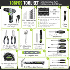 WORKPRO Juego de taladro rosa inalámbrico de 12 V para mujeres, kit de