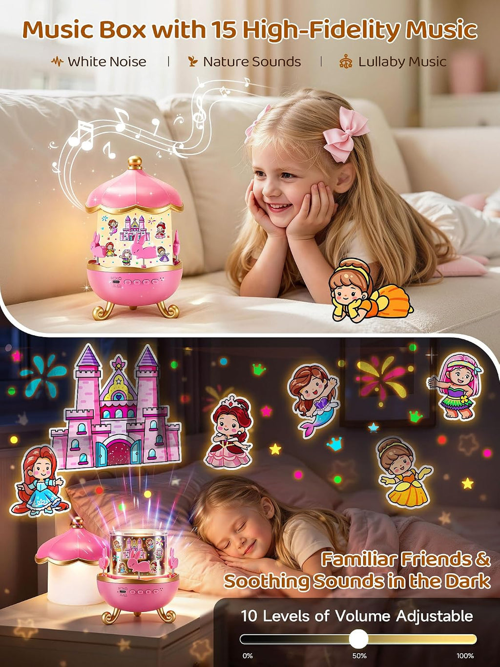 Juguetes de princesa, juguetes de proyección de personas de princesa