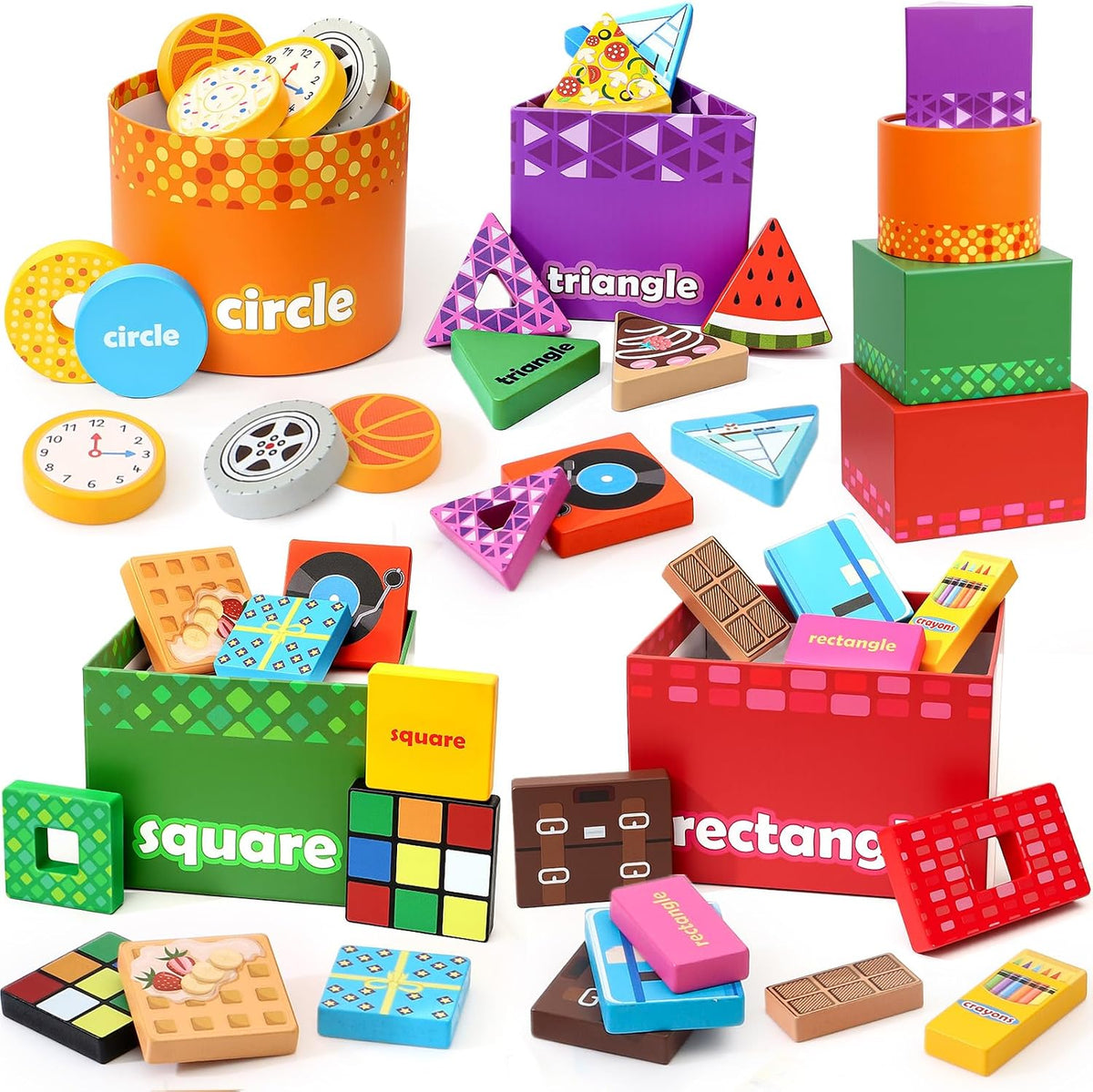 Atoylink Montessori Toys - Clasificador de formas para niños pequeños