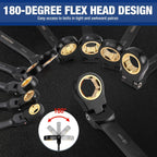 WORKPRO Juego de llaves de trinquete de 22 piezas con cabezal flexible de