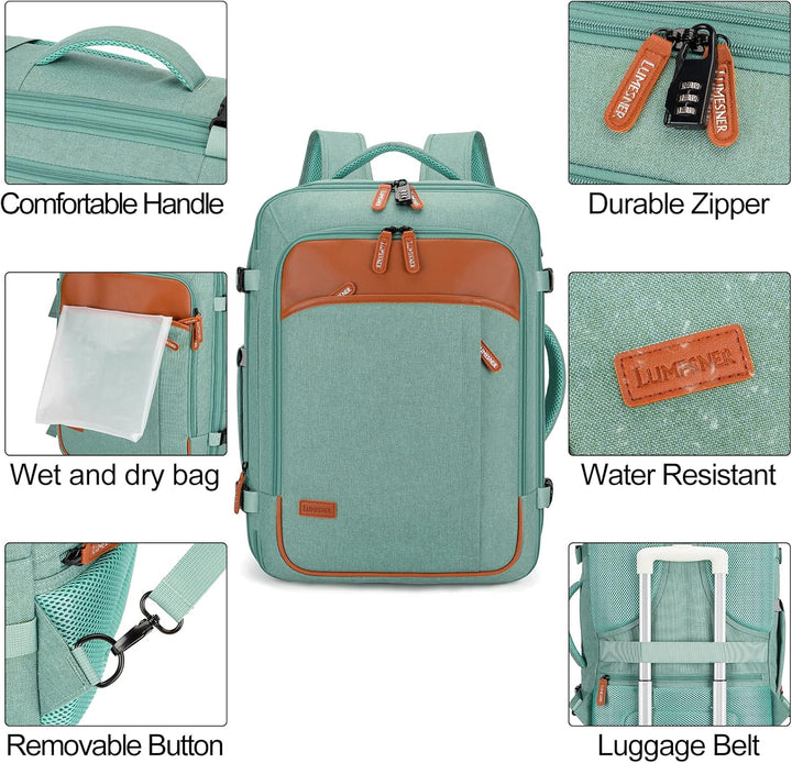 Lumesner - Mochilas de viaje para equipaje de mano, extragrandes de...