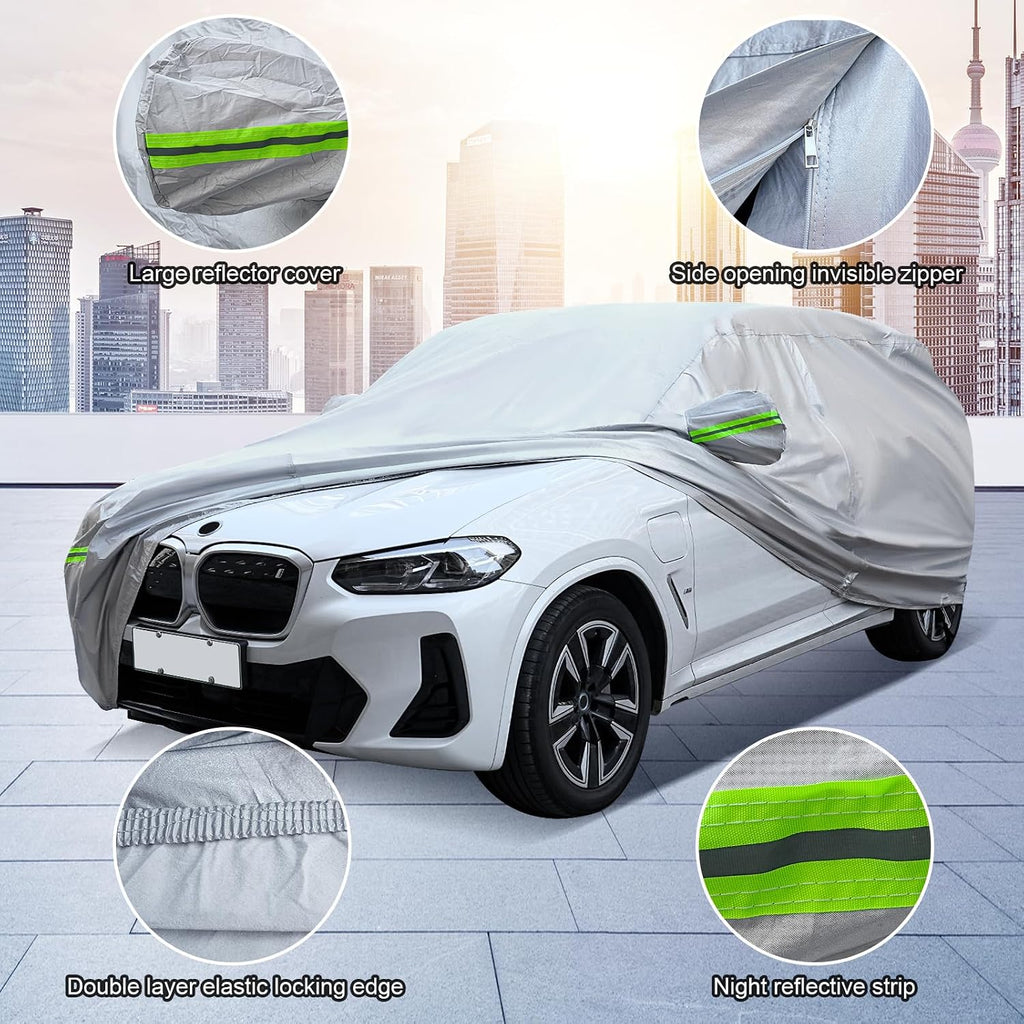 Funda Universal Completa para Automóvil de 6 Capas para Exteriores Engrosada para Todo Clima, Protector Solar, Impermeable, A Prueba de Nieve, A Prueba de Rayos UV, A Prueba de Rayones