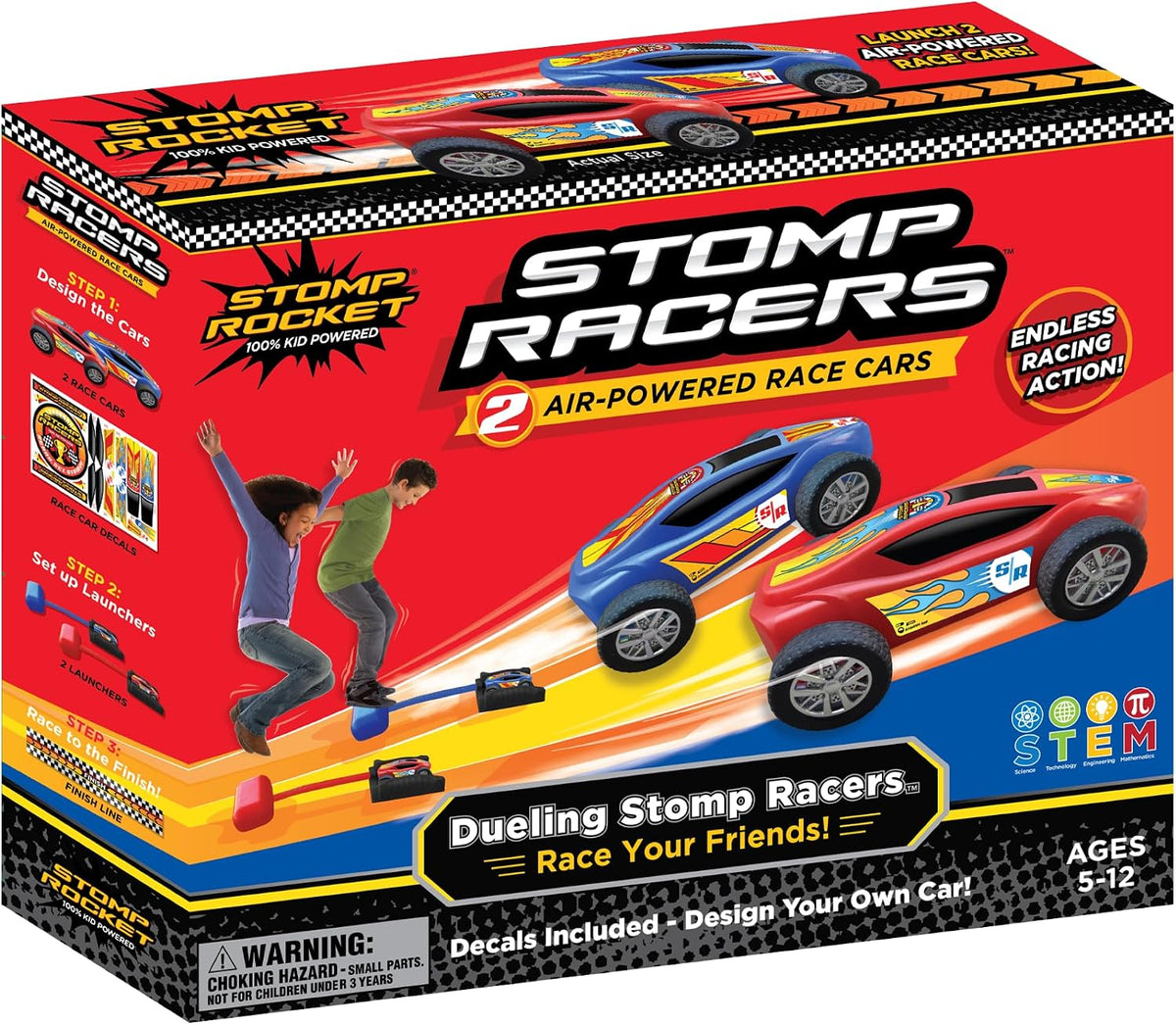 Dueling Stomp Racers by Stomp Rocket, Air alimentado Race Car Set
