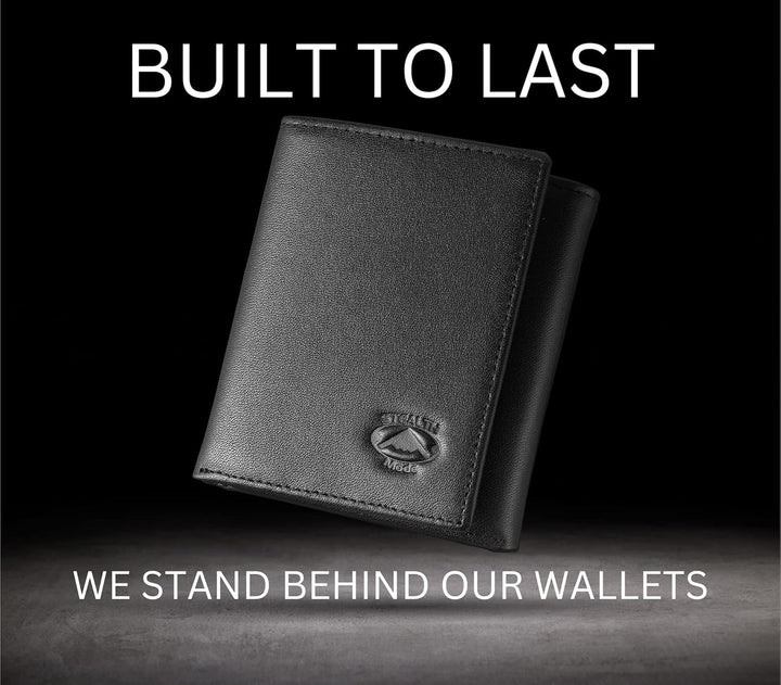 Stealth Mode cartera de cuero RFID plegable para hombres con soport...