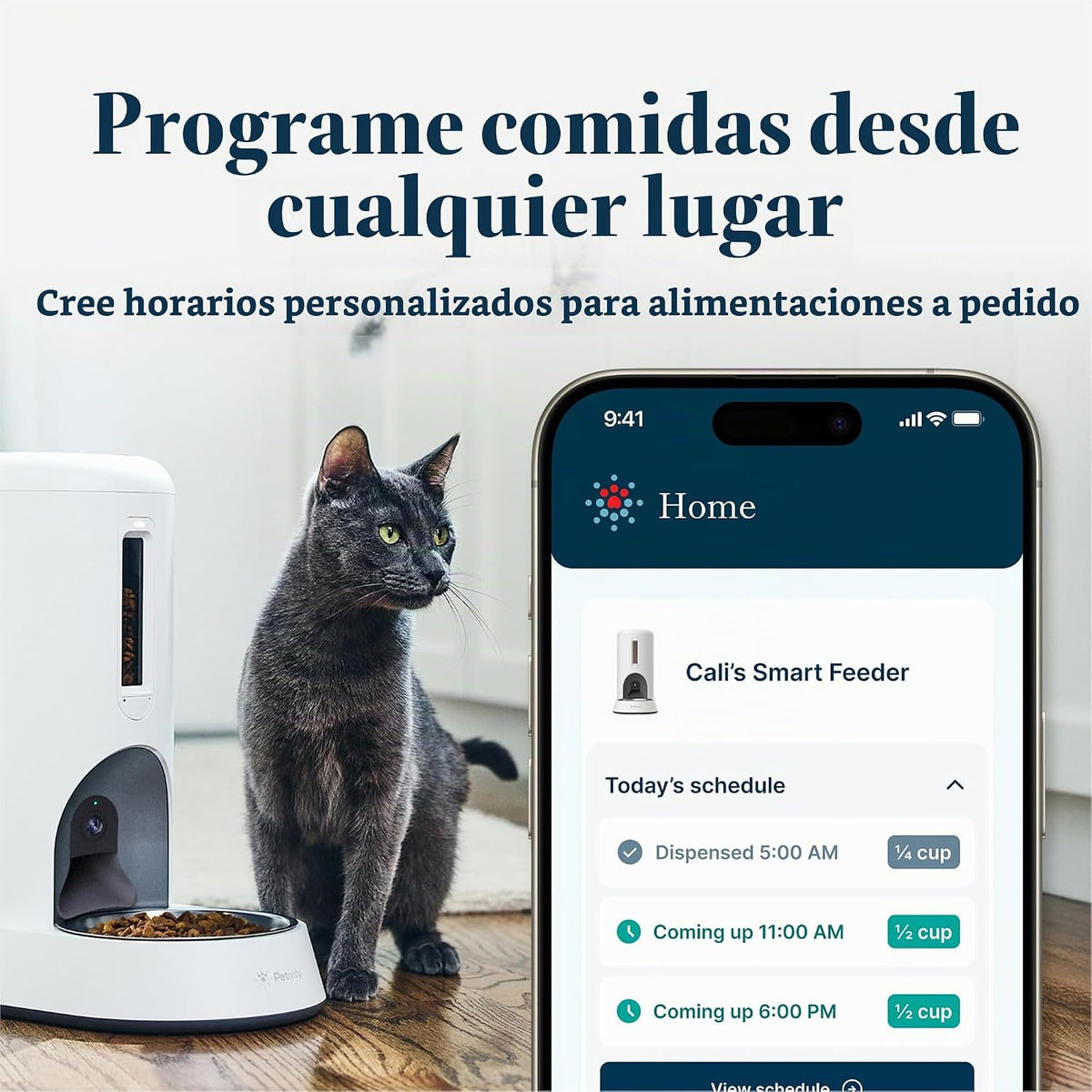 Alimentador inteligente para gatos controlado por aplicación, seguimiento de varios gatos, alimentador de reconocimiento facial AI para gatos