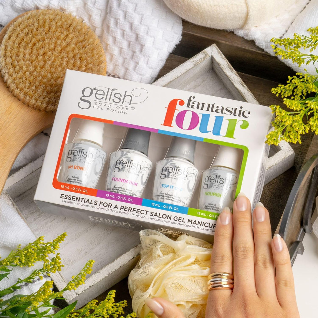 Gelish Fantastic Four Essentials Kit \u2013 Brillo duradero, sin as...