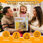 Tablero de actividades con interruptores de luz LED, juguetes Montessori para niños pequeños de 1 a 3 años, tablero de actividades sensoriales de madera, juguete de aprendizaje de viaje para niños y