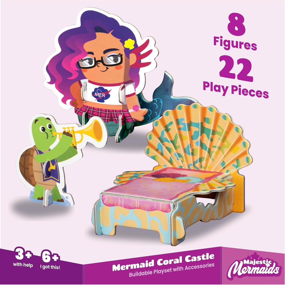 Playper Juego de castillo de sirena para niñas aletas