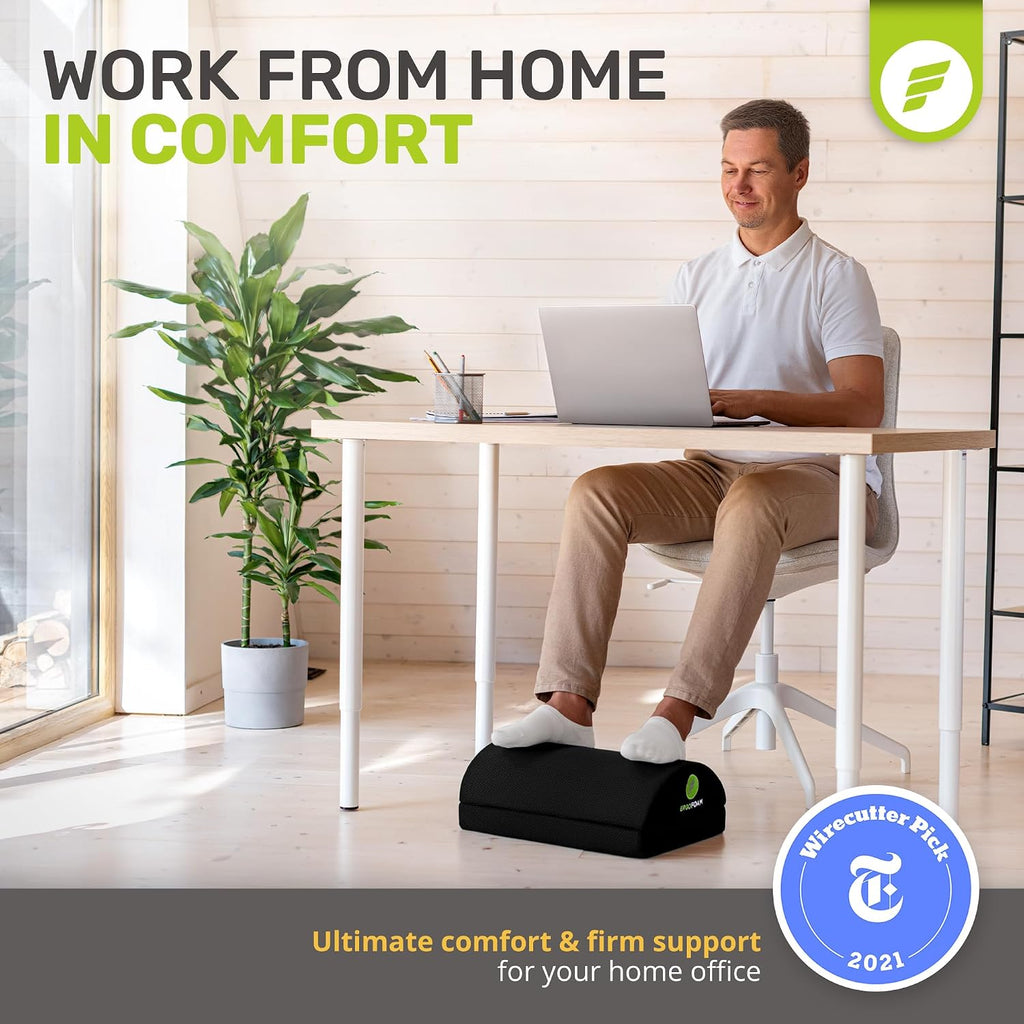 Lámpara ErgoFoam Reposapiés para debajo del escritorio de trabajo - Aprobado por quiroprácticos 2en1 ajustable Premium Reposapiés debajo del escritorio - Ergonómico Reposapiés de escritorio con espuma suave