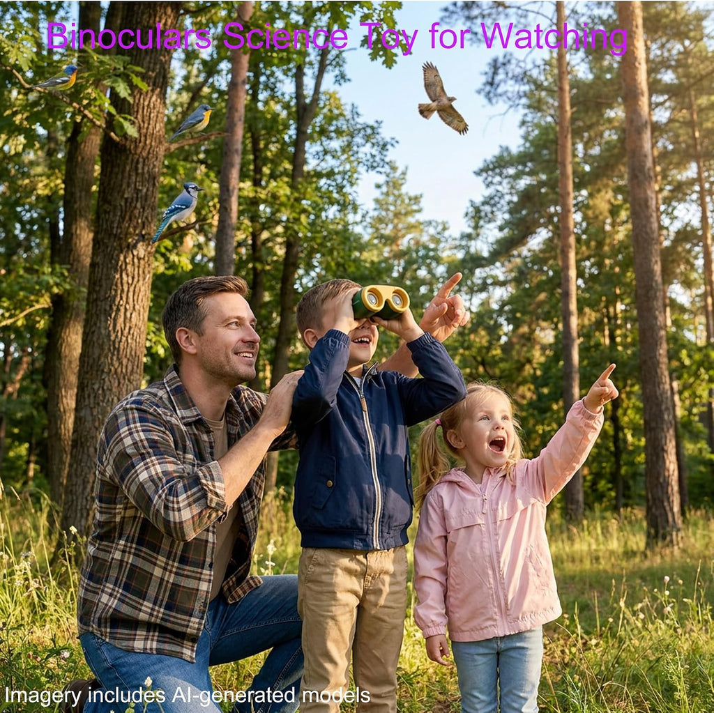 Binoculares Science Toys para Niños de 3-8 Años: Panda Look - Regalo para Niños y Niñas | Aventura al aire libre y Juguete STEM Educativo para Observación de Aves, Camping, Senderismo - Edades 3-8 Regalo de Cumpleaños para Niños y Niñas