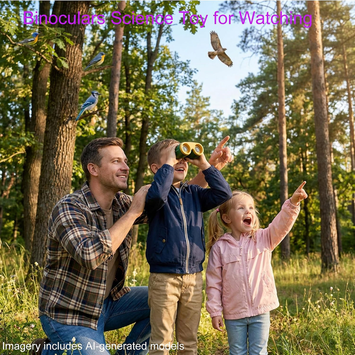 Binoculares Science Toys para Niños de 3-8 Años: Panda Look - Regalo para Niños y Niñas | Aventura al aire libre y Juguete STEM Educativo para Observación de Aves, Camping, Senderismo - Edades 3-8 Regalo de Cumpleaños para Niños y Niñas