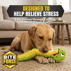 Bite Force - Juguete duradero y resistente para perros Slither The Snake con chirriador, reforzado con Kevlar para masticadores agresivos para perros pequeños, medianos y grandes - Verde.