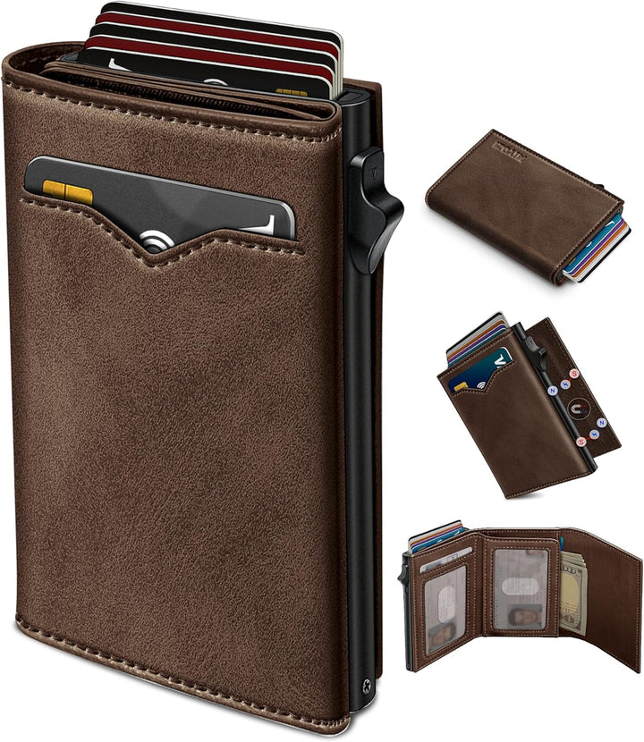 Miyozi Cartera para hombre, con bolsillo para billetes, 2 ventanas...