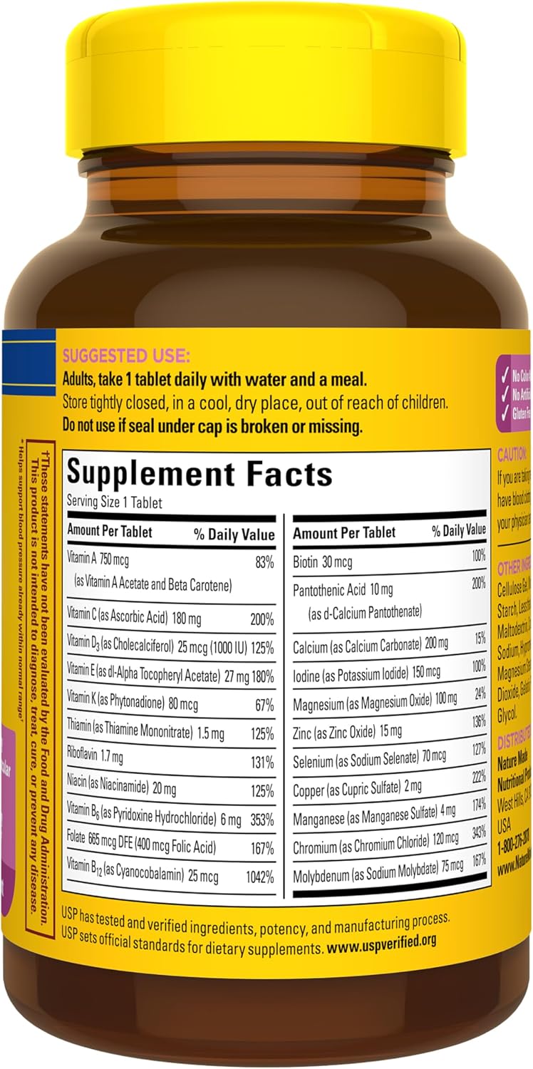 Nature Made Multivitamínico para mujeres 50+ sin hierro, multivitam...