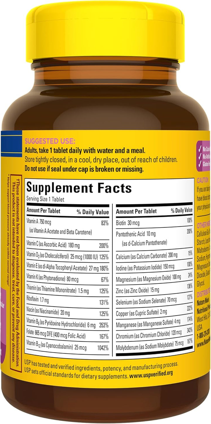 Nature Made Multivitamínico para mujeres 50+ sin hierro, multivitam...