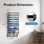 Organizador de archivos de pared de 10 niveles, soporte de correo