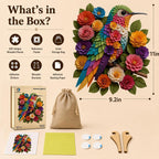 Rompecabezas de madera para adultos, rompecabezas florales de colibrí para adultos, 200 piezas, rompecabezas de madera únicos en forma de animal, divertido rompecabezas desafiante, regalo