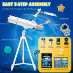 Telescope Hawkko de 80 mm de apertura y 500 mm para niños 8-12 y adultos principiantes