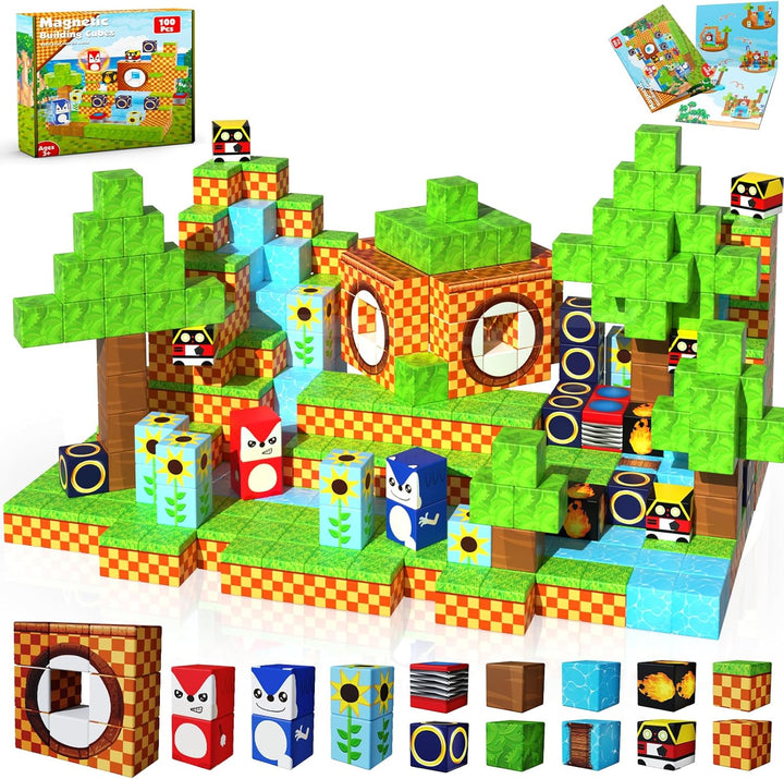Annexfun Bloques Magnéticos - 100 Piezas Bloques de Construcción -...
